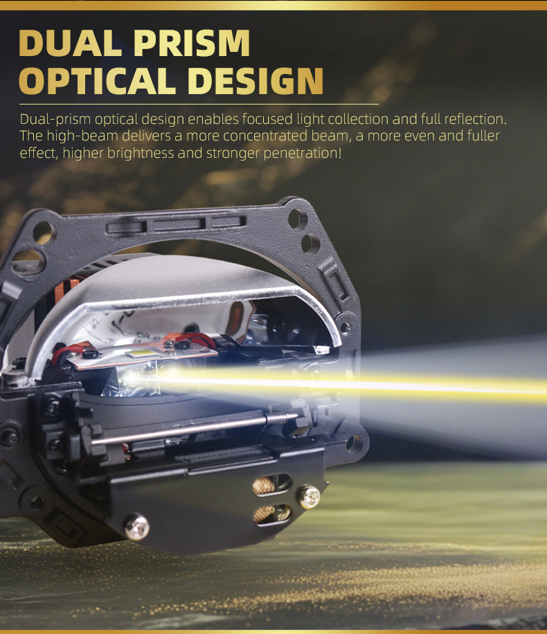 Aftermarket auto lightng systems 3 inch 92w 6000k T2R prism bi led projector lens headlight retrofit conversion kits for car lights  