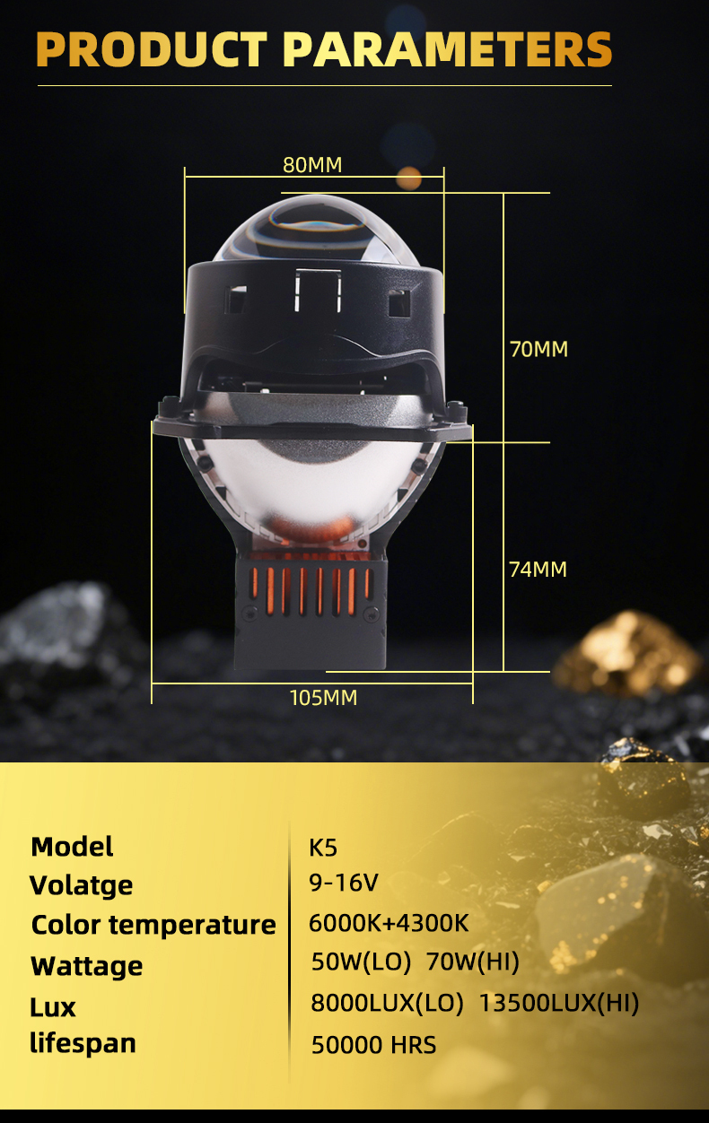 Aftermarket auto lightng systems 3 inch 92w 6000k T2R prism bi led projector lens headlight retrofit conversion kits for car lights  