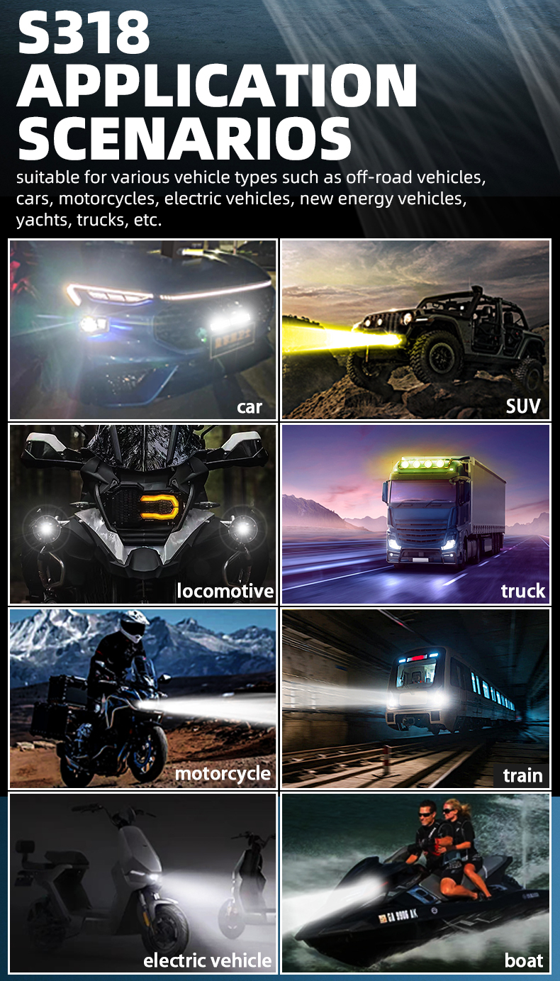 Sanvi official auto lighting factory new arrival S318 led grill grille light driving working lamp 75w 6000k super bright waterproof automotive lighting system in China