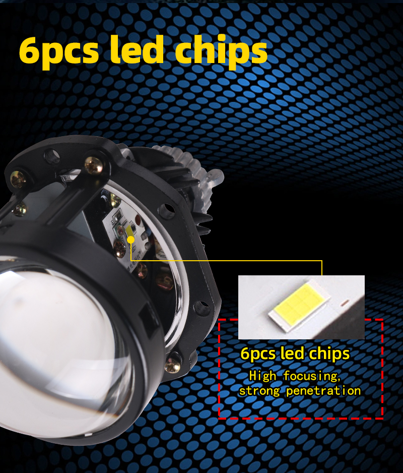 SANVI NEW 1.8/2.0 Car Bi LED Projector Lens Headlight 5500K 35W Auto LED Headlamp Motorcycle Headlight Retrofit Kits  