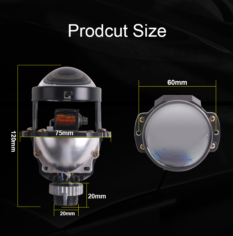 SANVI NEW 1.8/2.0 Car Bi LED Projector Lens Headlight 5500K 35W Auto LED Headlamp Motorcycle Headlight Retrofit Kits  