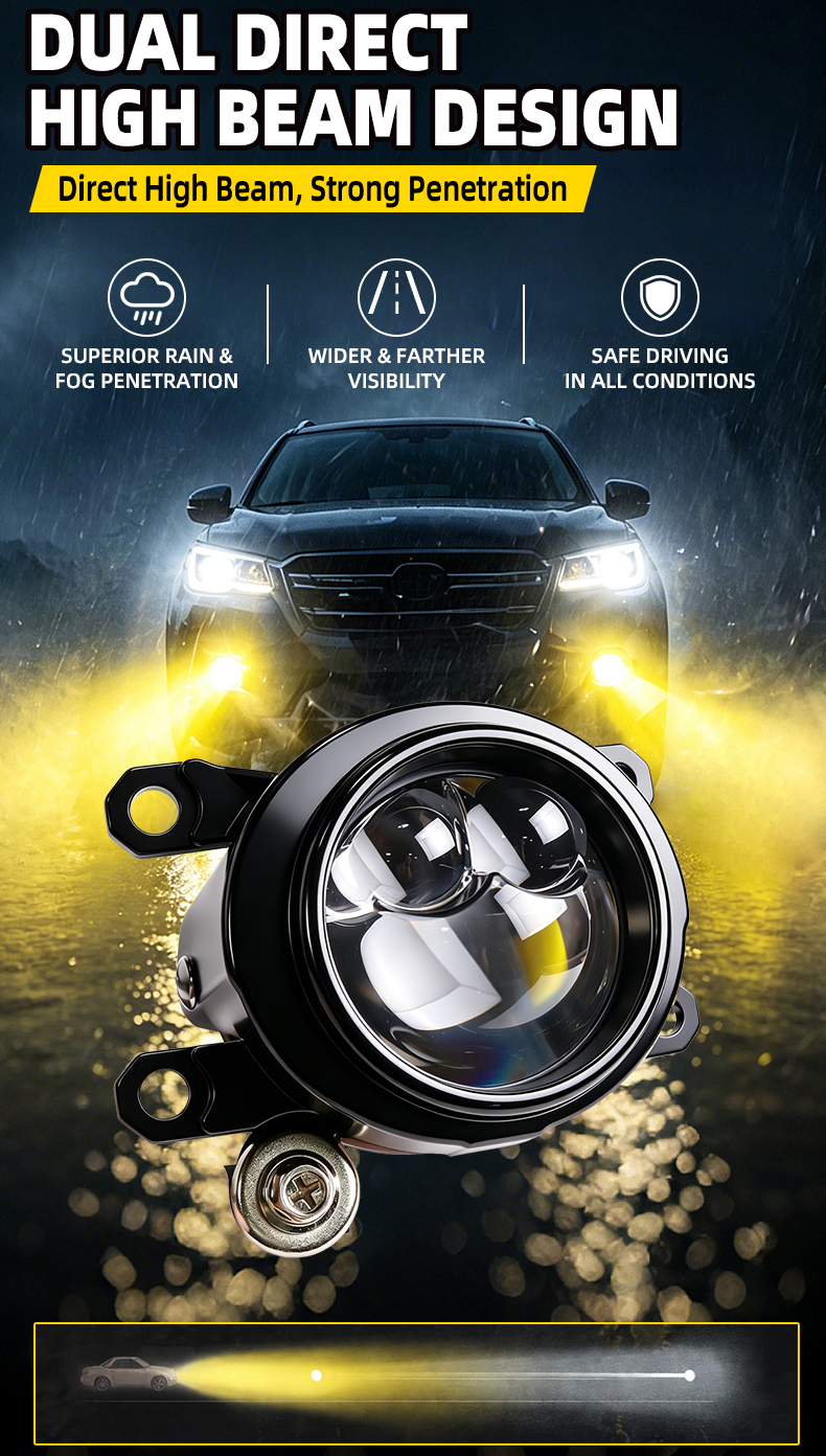 Sanvi auto lighting new F22 2 inch led projector lens fog lamp for toyota 3000k 56w car with 2pcs direct mini led lens super bright fog light  