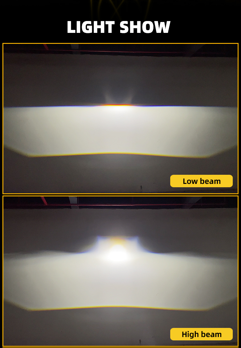 SANVI A45 3 Inch Bi-LED Projector Lens Headlight 45W 9500LUX Super Short 119mm Dual Chip Dual Reflector Auto Headlamp Retrofit Kit  