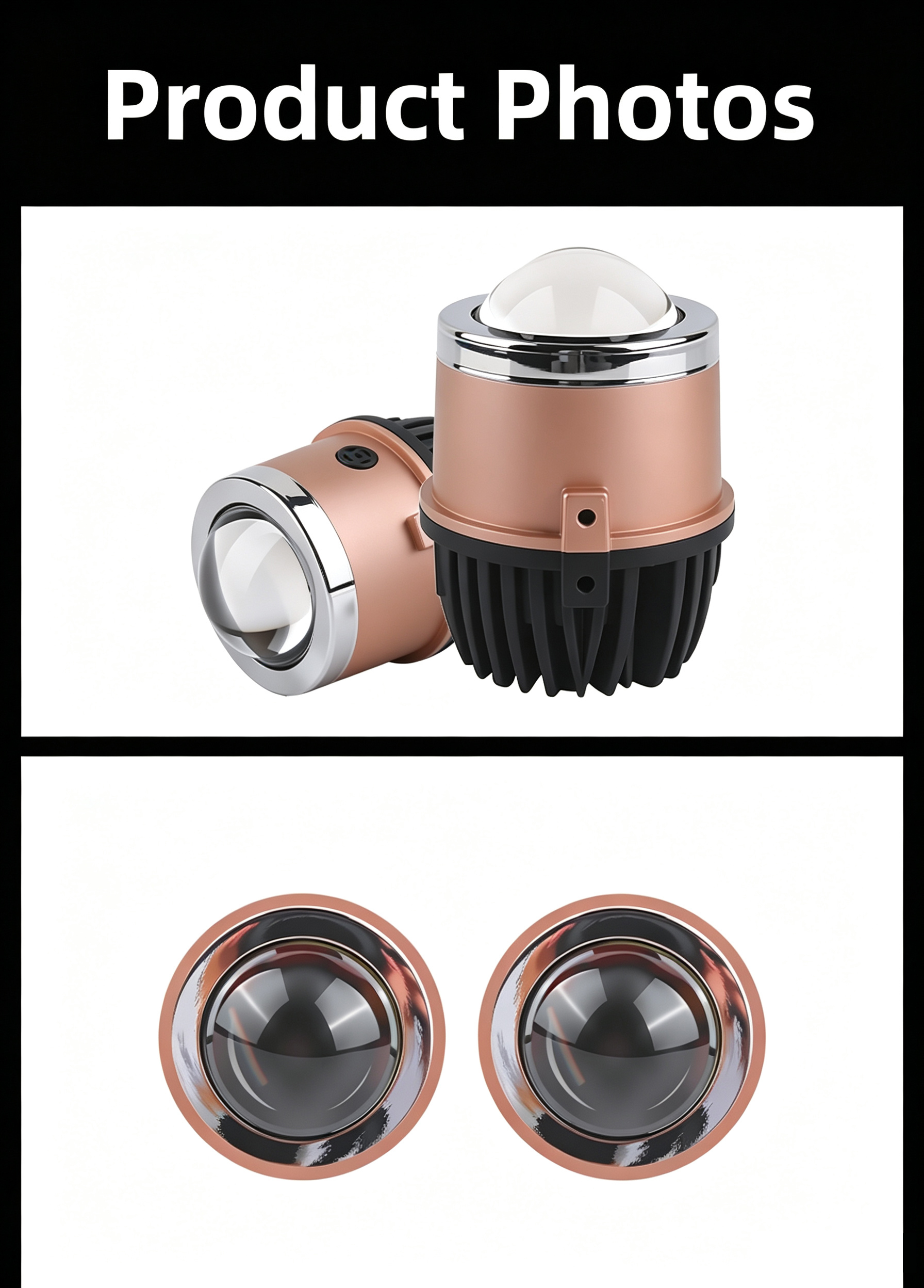 2 Inch SF20 Bi LED Fog Light Projector Lens 3 Color Temperature 3000K 4300K 5500K Dual Low High Beam 36W/48W 9-16V Universal Car Mini Fog Lamp Waterproof Auto Driving Fog Light  