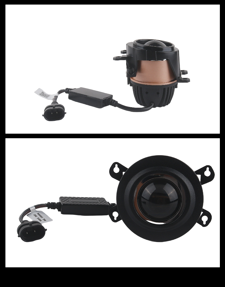 2 Inch SF20 Bi LED Fog Light Projector Lens 3 Color Temperature 3000K 4300K 5500K Dual Low High Beam 36W/48W 9-16V Universal Car Mini Fog Lamp Waterproof Auto Driving Fog Light  