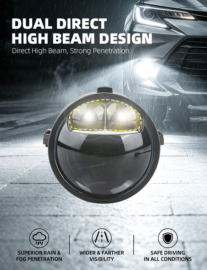 SANVI Auto Lighting Factory New Arrival 3 Inch 5500K 60W F32 3 Inch Led Projector Lens Fog Light for Toyota Honda Fog Lamp