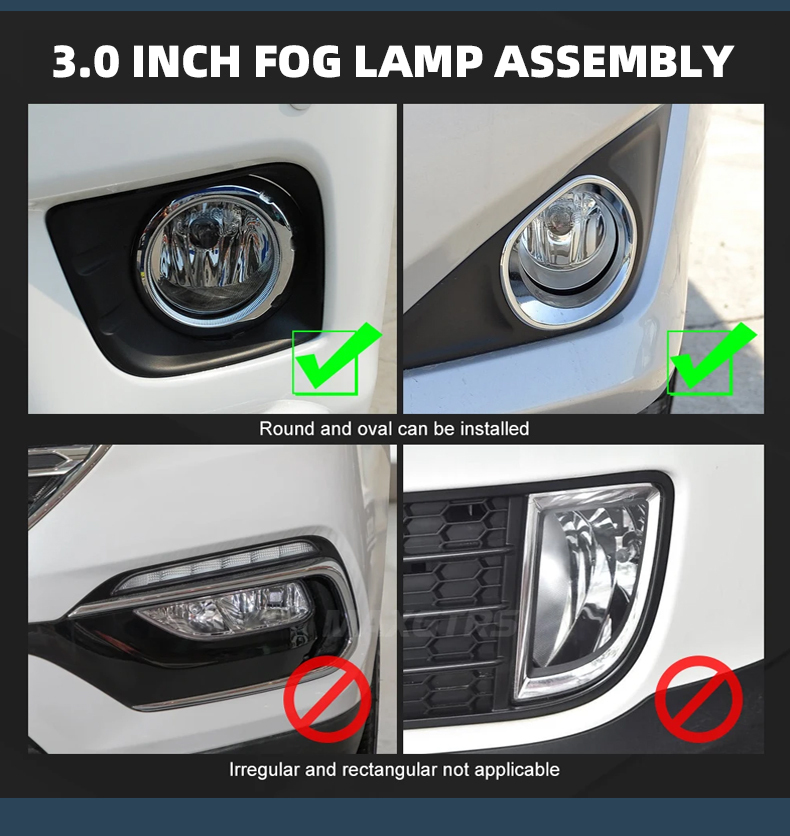 Sanvi official auto lighting factory new arrival 3 inch F30 45w 50w 5500k led projector fog lens lights for toyota honda car fog lamp  