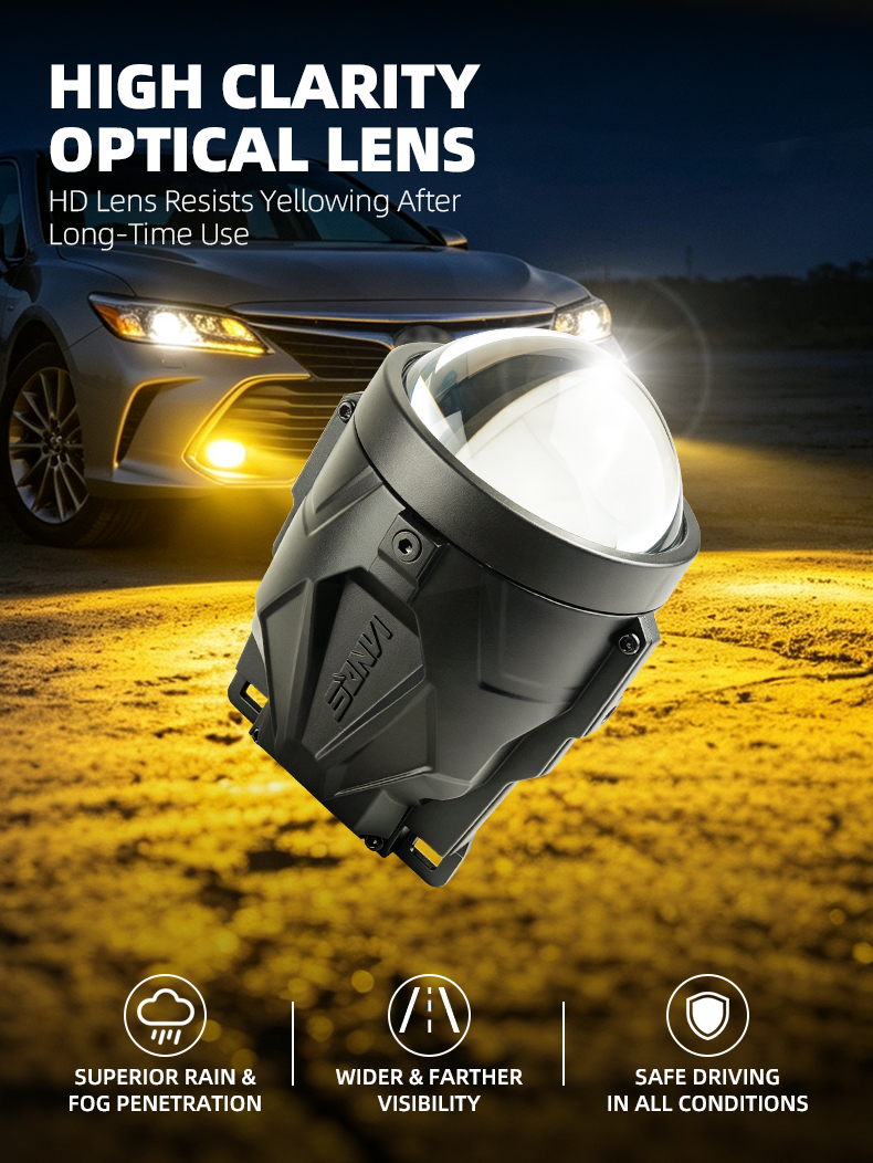 Sanvi auto lighting wholesale factory 3 inch F31 35w 3 color 3000k 4300k 5500k led projector lens fog lights for toyota honda fog lights upgrading  