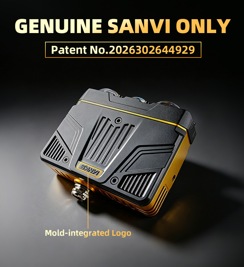 SANVI W9 Optical Grille Light 12‑LED Chip Dual Solenoid Beam Switching 3‑Lens LED Auxiliary Driving Light 5500K 9‑16V Super Bright Off‑Road Spot Light