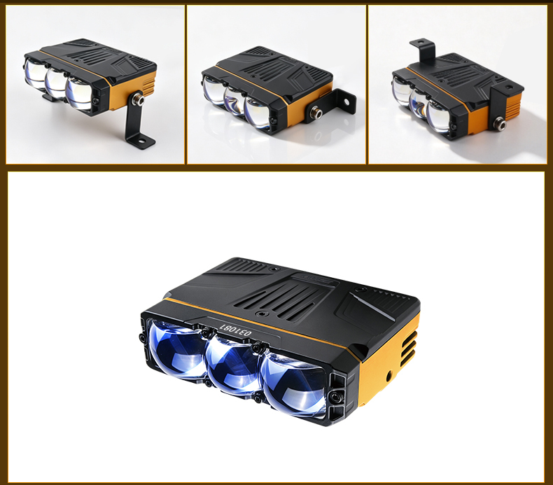 SANVI W9 Optical Grille Light 12‑LED Chip Dual Solenoid Beam Switching 3‑Lens LED Auxiliary Driving Light 5500K 9‑16V Super Bright Off‑Road Spot Light