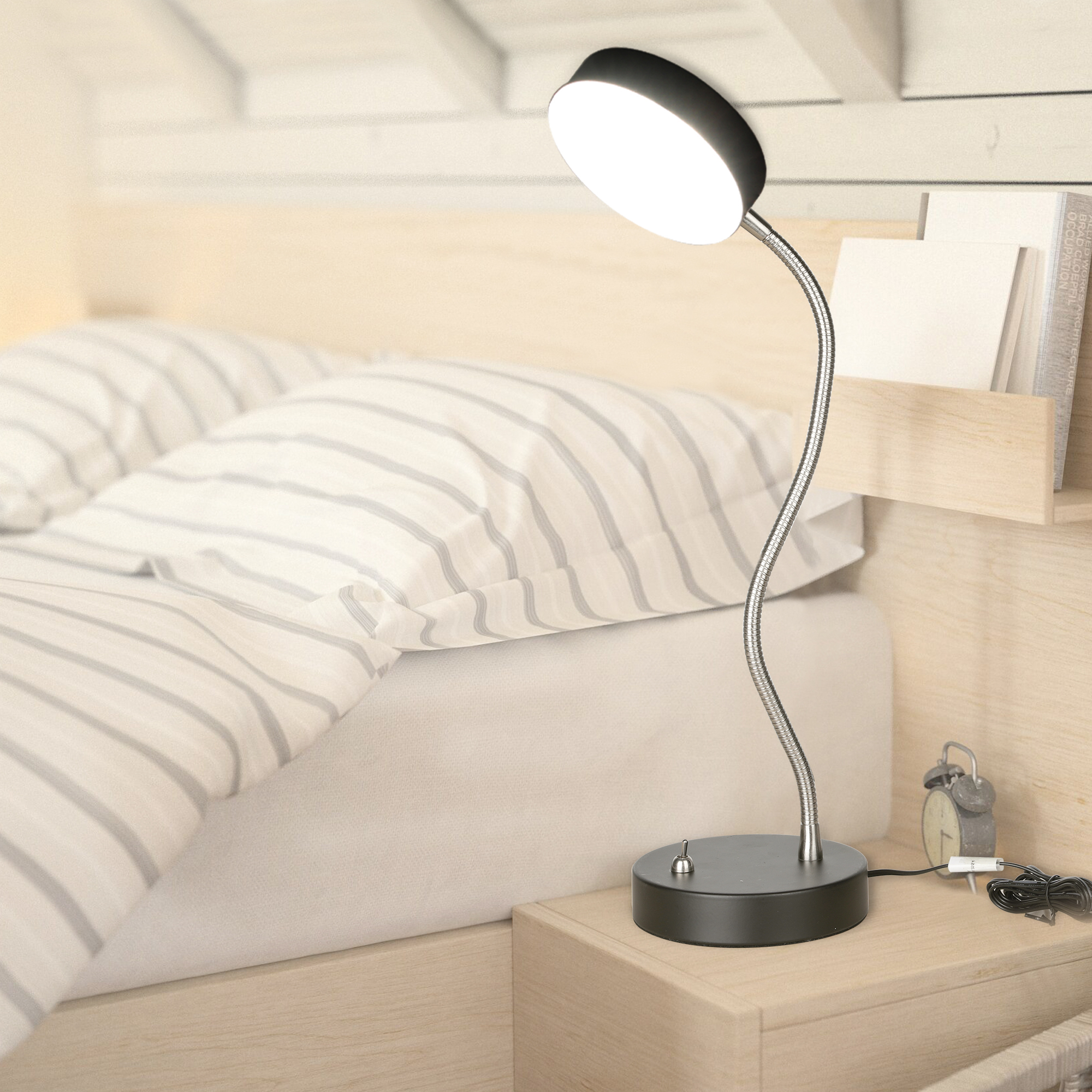 MingBright LED Desk Lamp, Reading Light, Office Table Lamp with 21LEDs,  Flexible Gooseneck Light 4000K Natural Light Eye Protection Desk Light for  ..., image size:2000x2000