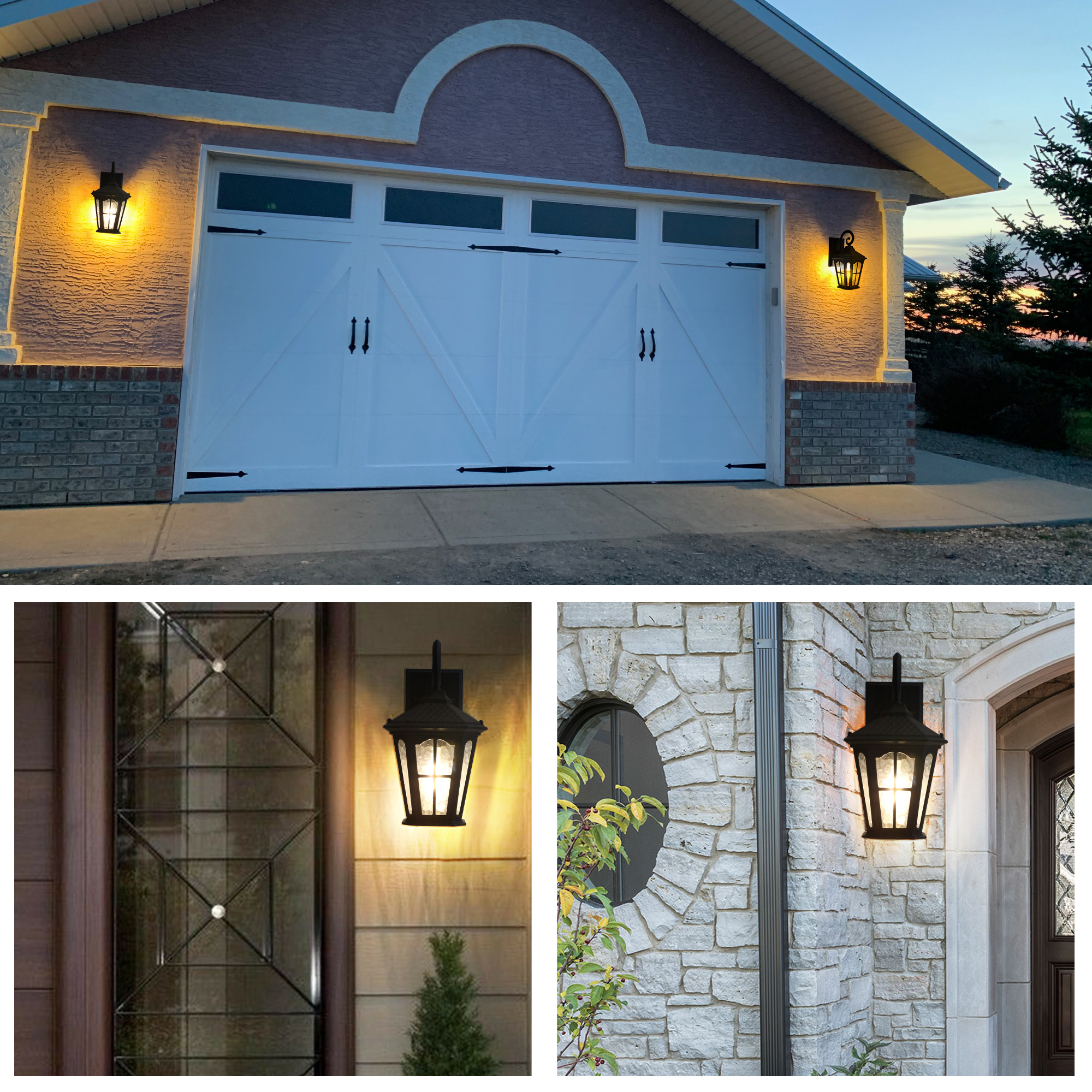 MingBright 13Inch Outdoor Wall Lamp Waterproof Front Porch Lighting Black Exterior  Light Fixture For farm, Patio,Balcony, Front Door, Entryway Or Corridor, image size:2000x2000