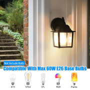 Wall Lantern 2 -Pack 2 -Light 8.4-in H Matte Black Hardwired Outdoor Wall Light