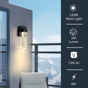 Wall Lantern 4.7-in W 1 -Light Matte Black Integrated LED Wall Sconce
