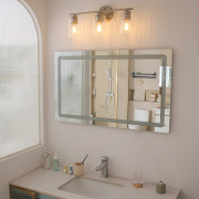 3-light Vanity Light With Clear Bubble Glass Shades, Brushed Nickel Finish, E26 Socket, Cetl Listed For Bathroom, Bedroom, Vanity