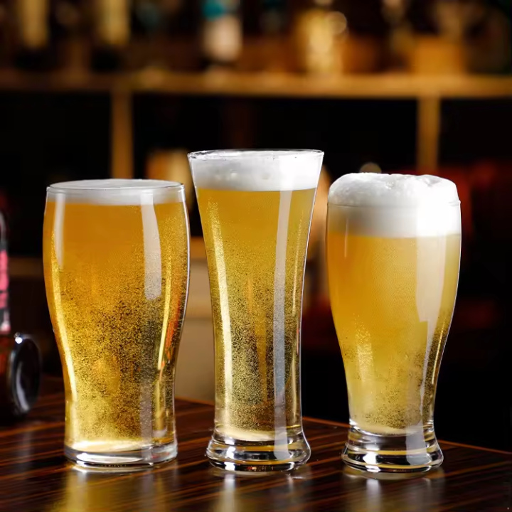 6oz 250ml 500ml Crystal Glassware Branded Custom Logo Drinks Pilsner Tumbler Pint Glass Cup Beer Glasses Set For Nightclub