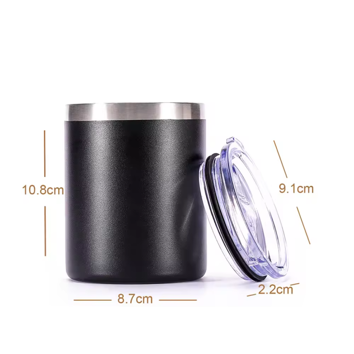 Custom 12oz blank 304 stainless steel coffee mug travel tumbler thermal bottle cup with lid