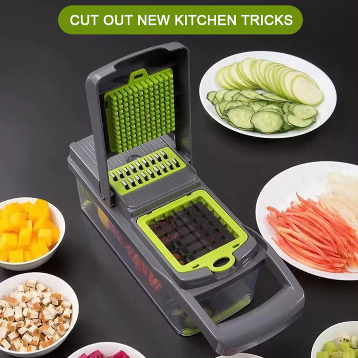 Factory wholesale Kitchen Accessories 14 in 1 Food Cutter Veggie Onion Chopper Slicer Multifunctional Vegetable Cutter