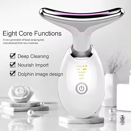 New Trends 7-in-1 Red Light Therapy Led Photon Therapy Anti Wrinkle Chin EMS Neck Face Beauty Lifting Device