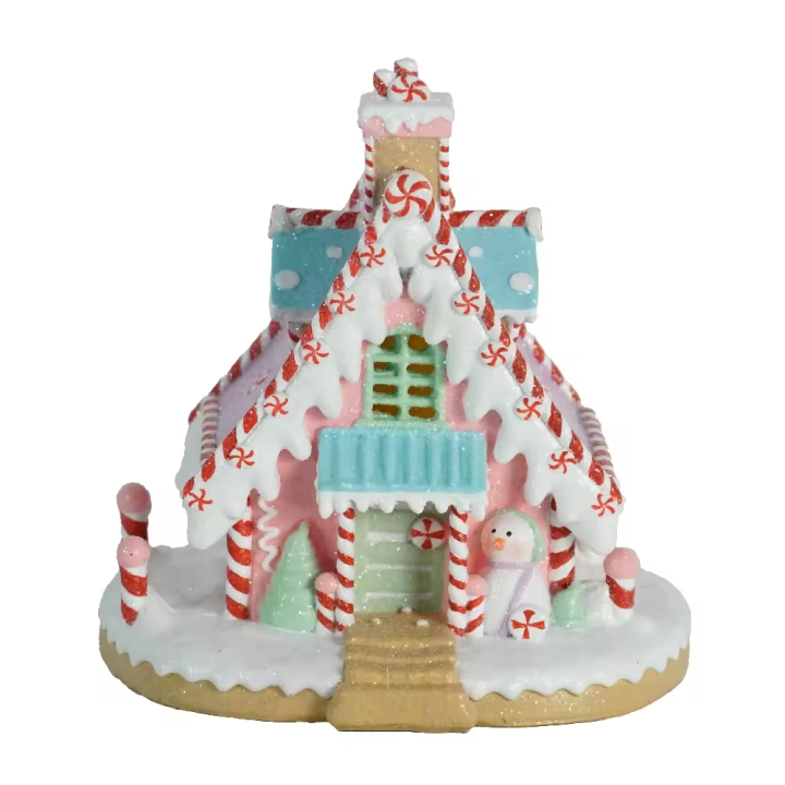 Wholesale Christmas gingerbread house candy village Christmas decor lighted gingerbread christmas decorations