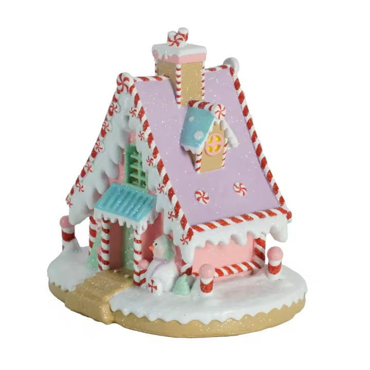 Wholesale Christmas gingerbread house candy village Christmas decor lighted gingerbread christmas decorations