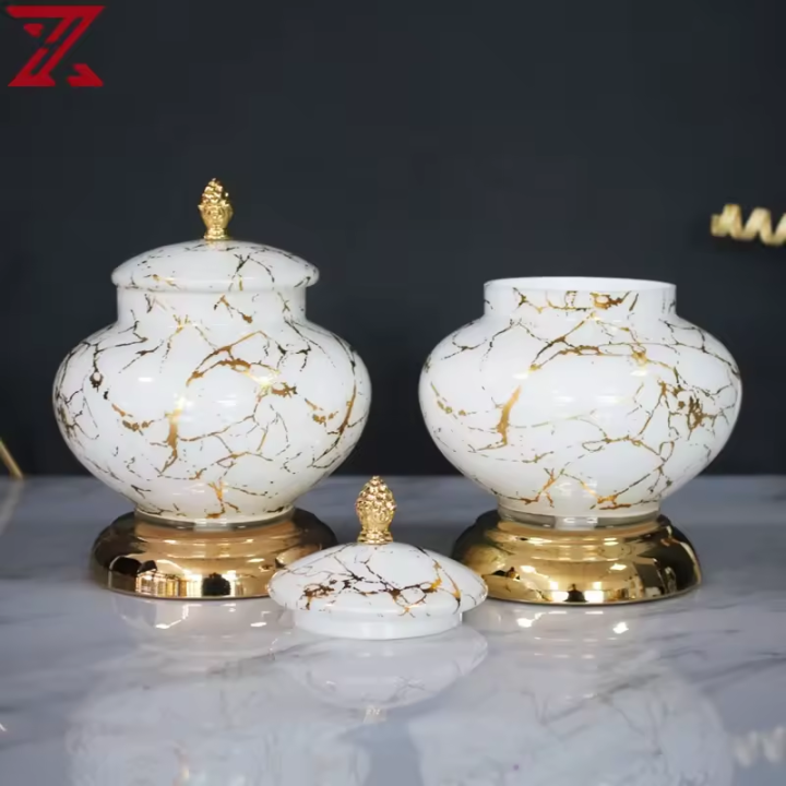 hot selling glass interior decoration white gold decal home accessories decoration candle holder fruit bowl set