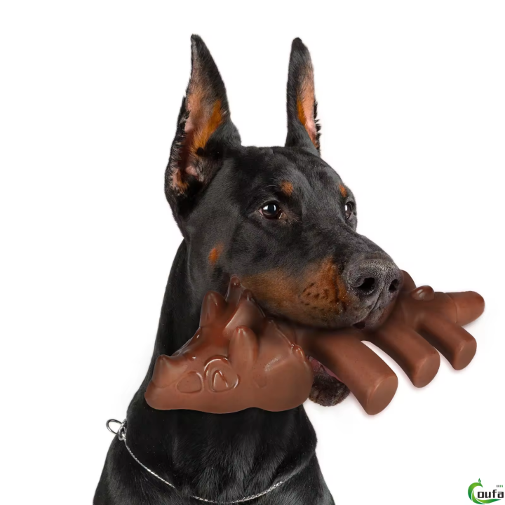 Teeth Cleaning 100% Real Bacon Flavor Fish Shape Dog Chew Toy For Aggressive Chewers, Real Maplewood Indestructible Pet Chew Toy