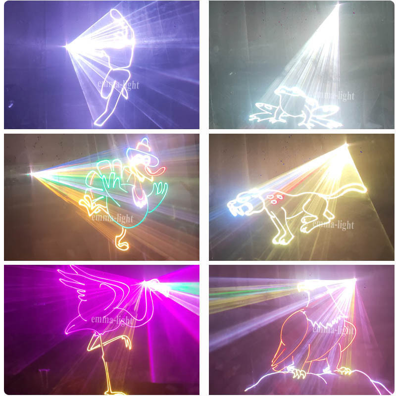 30W 40W 50W 60W full color laser light ILDA 3D animation scanner