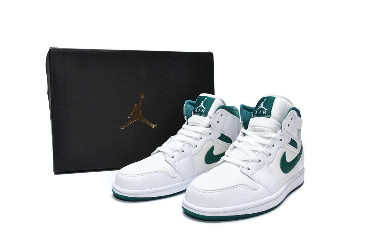 jordan 1 mid white mystic green