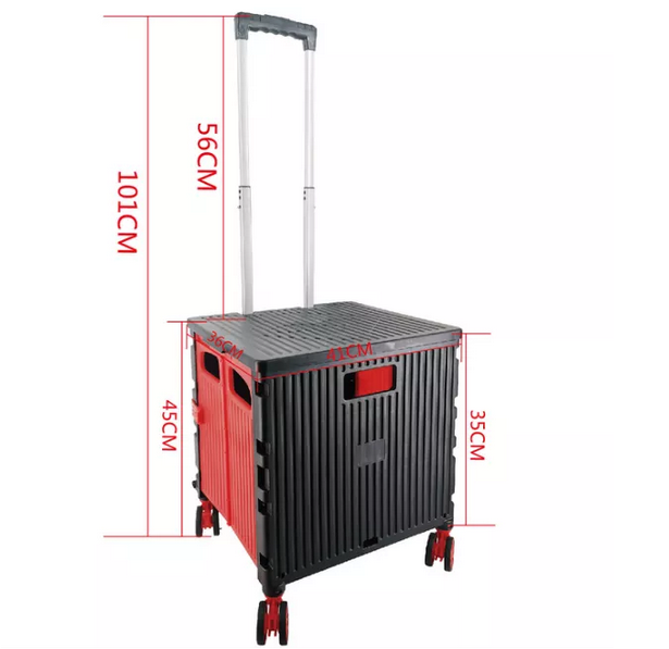 Hot Selling Collapsible Trolley Folding Plastic Cart with Four Wheels  