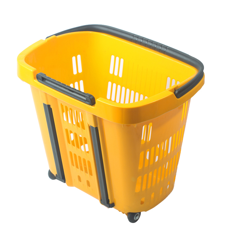21L colorfull shopping basket with plastic handles ,stackable shopping basket convenient sundries laundry basket  