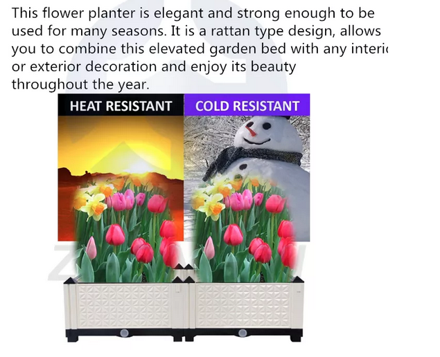 Elevated Plastic Raised Garden Bed Planter Kit for Flower Vegetable Grow  