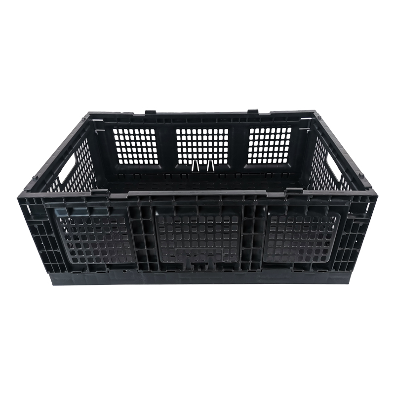 Plastic Ventilated Vegetable Crate Fruit Basket Nestable Stackable Moving Bale Arm Crate for Storage  