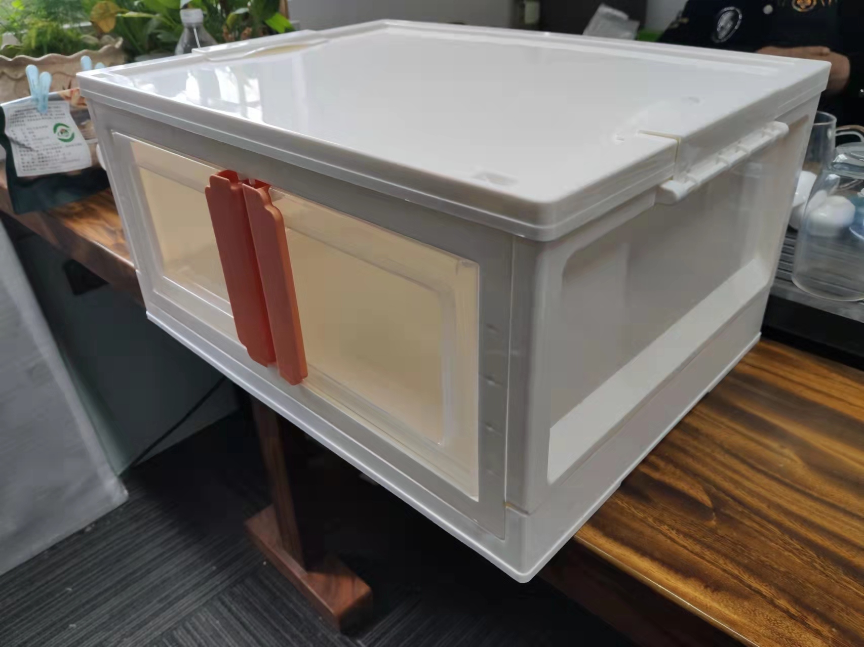 55LOversized front door folding storage transparent box net red storage cabinet snack toy storage box  