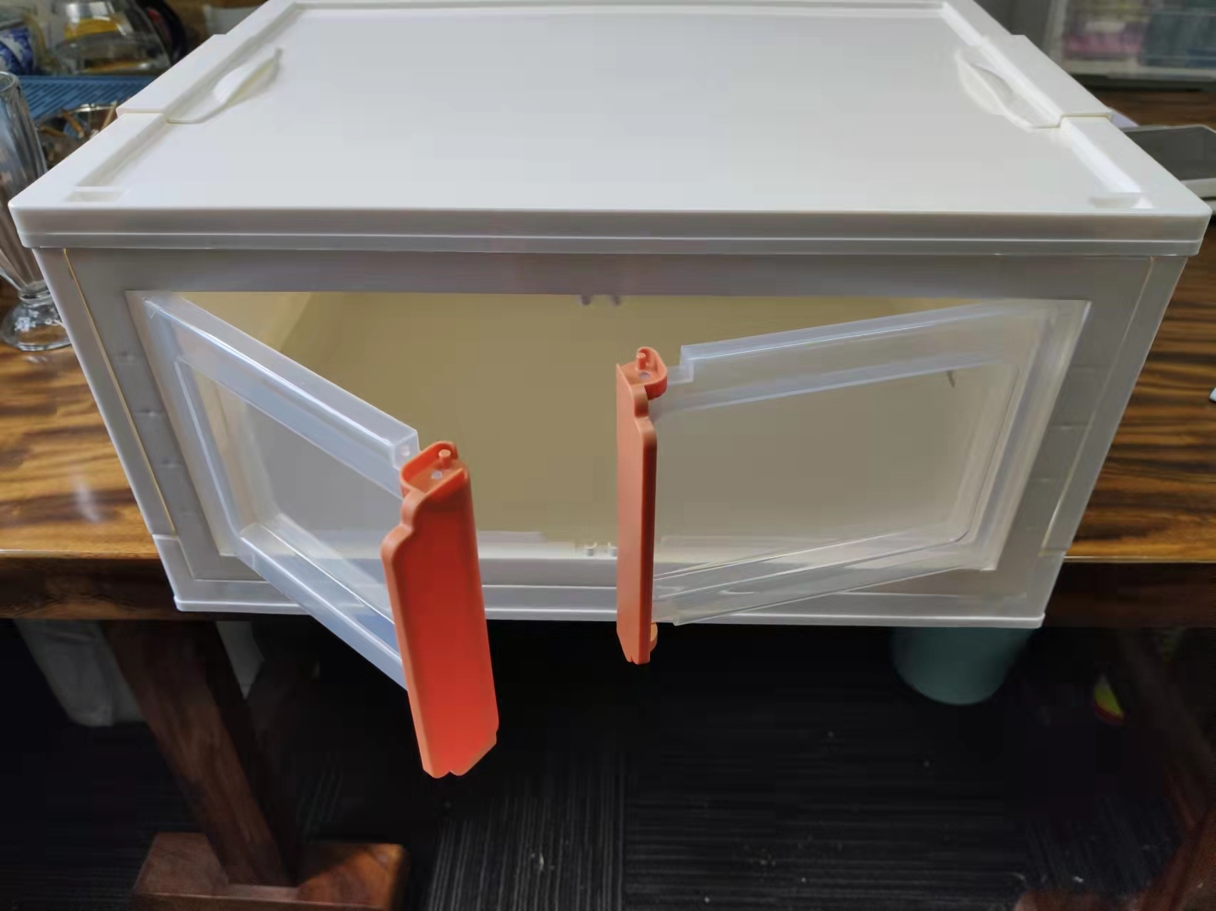 55LOversized front door folding storage transparent box net red storage cabinet snack toy storage box  