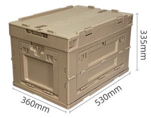 Open front door and side door multi-function plastic folding box MDF cover storage box for camping  