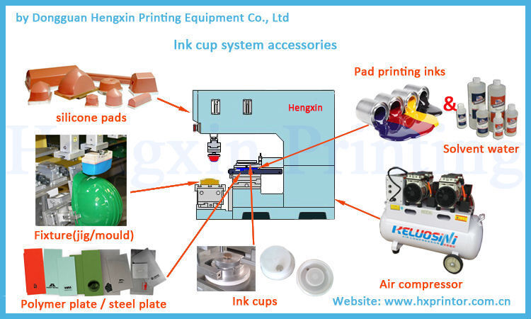 HX-140 factory price Mini 90mm ink cup manual pad printing machine for glasses, buttons, toys DIY pattern logo graphic text  