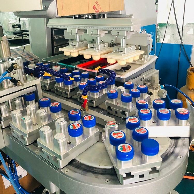 Automatic1 2 3 4 color bottle lids cap pad printing machine  