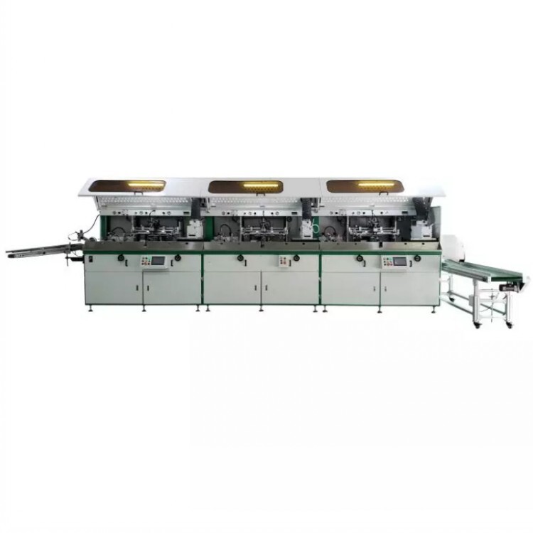 HS-ASPM4 China Semi Auto Cylindrical Round Bottle Silk Screen Printing Machine For Plastic Bottles  