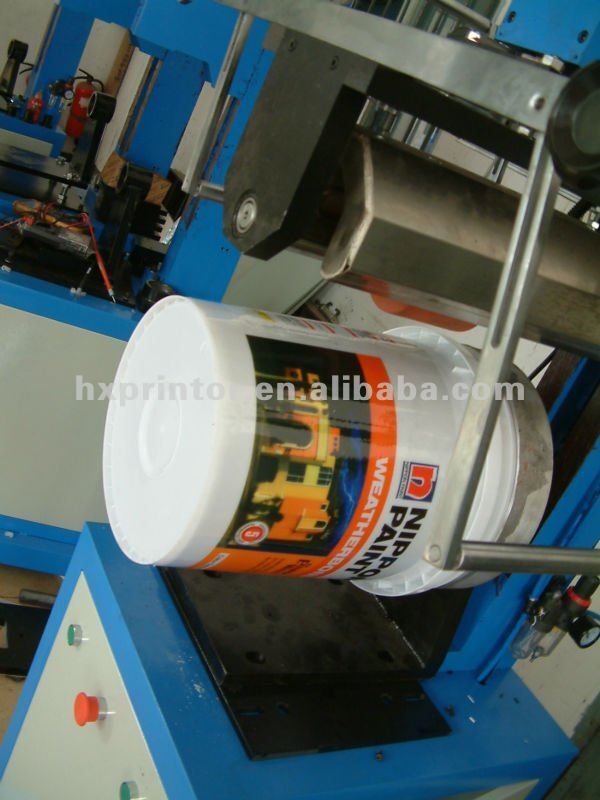 HP-L600A Manufacturer price semi- auto 100L drum bucket pail heat transfer machine for  barrel bbl Steel Drum  metal pail  