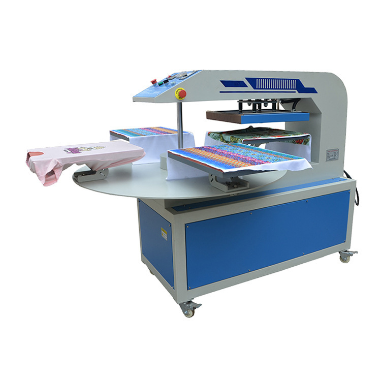 4 station pneumatic tshirt printing machine heat press machine for ready-made clothes garment apparel ready to wear  