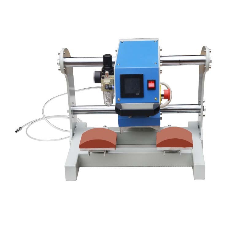 Arc ironing machine sliding pneumatic double station travel cap hot stamping machine 8*14CM combo hat heat press machine  