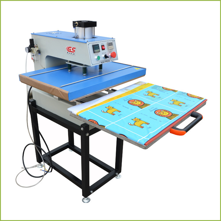 factory supply pull-out  pneumatic 80*100 Large format t shirt logo heat press machine  