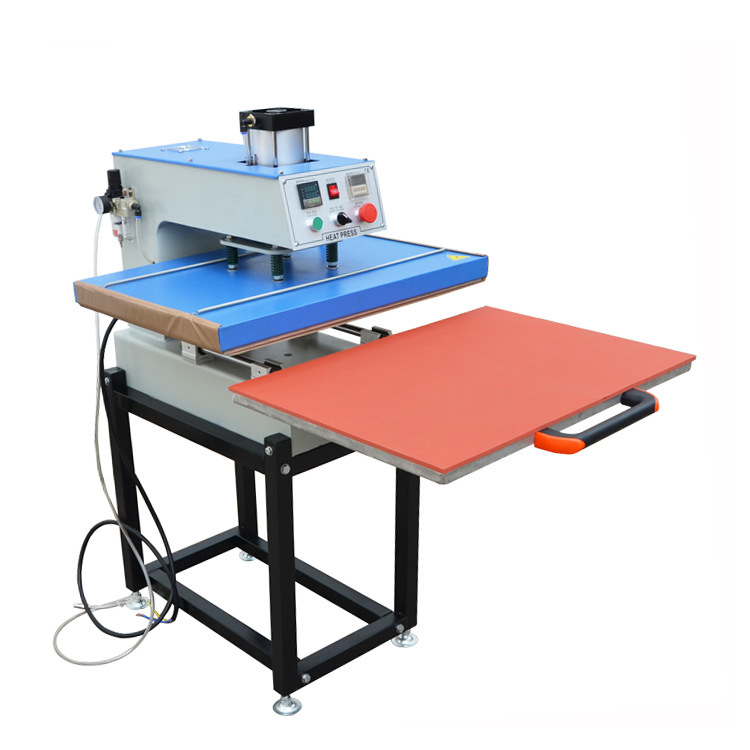 factory supply pull-out  pneumatic 80*100 Large format t shirt logo heat press machine  