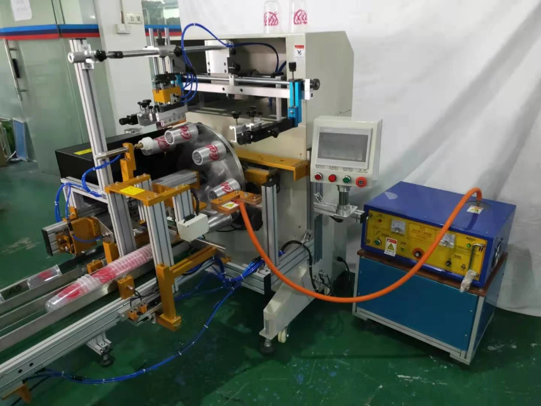 Multi Station Automatic Rotary Cylindrical Silk Screen Printer Round Screen Printing Machine for Plastic Cup