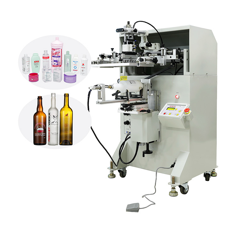 New Arrival Cheap Single Color Semi Automatic Round Oval Flat Bottle Screenprinting Machinery Printer  