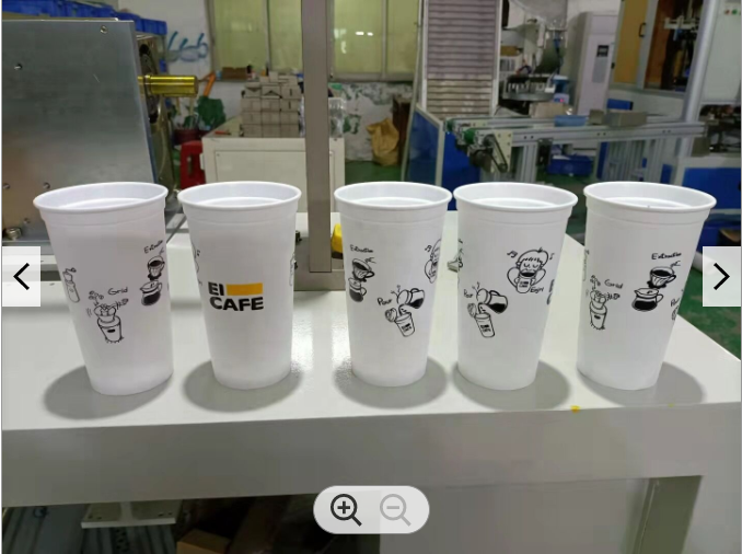 Automatic rotary   screen printer  with led dryer for disposable plastic  paper milk tea cups  