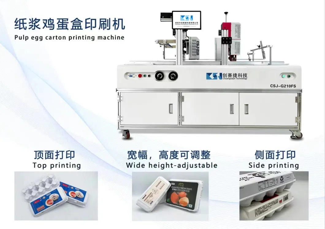 Pulp Egg Cartons Lunch Boxs Printing Machine for Top Front Back Printing