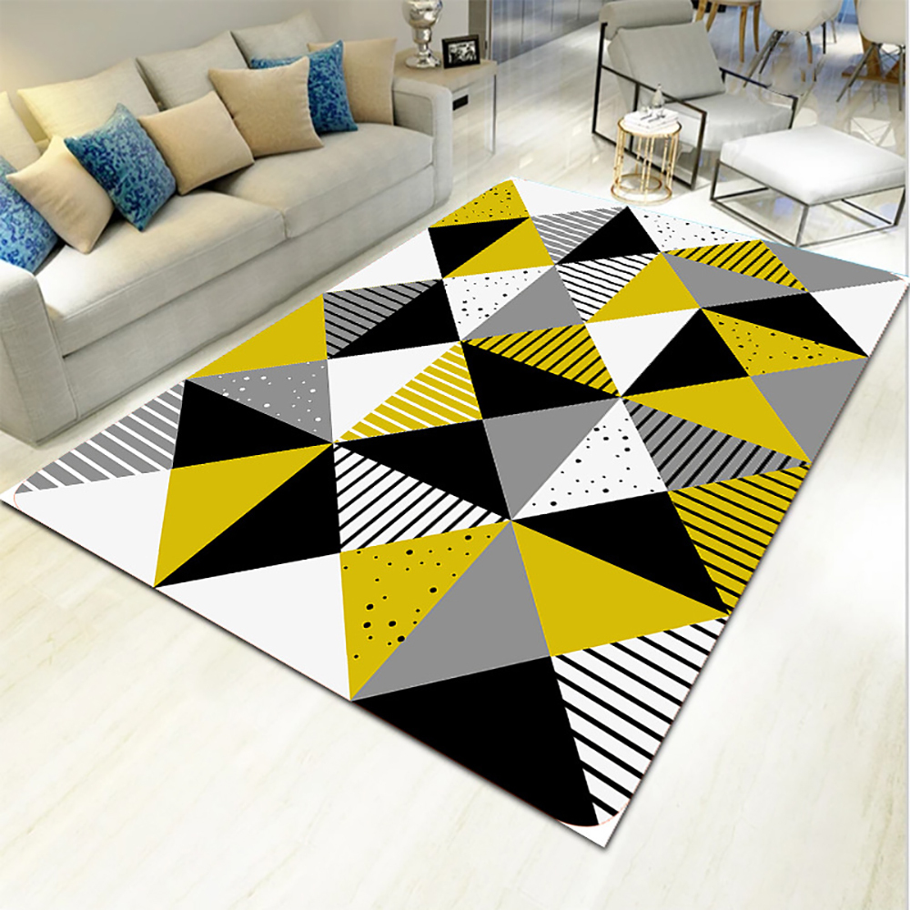 Check Rug New Modern Geometric Pattern Mat Small Large Bedroom Floor Hall Carpet 