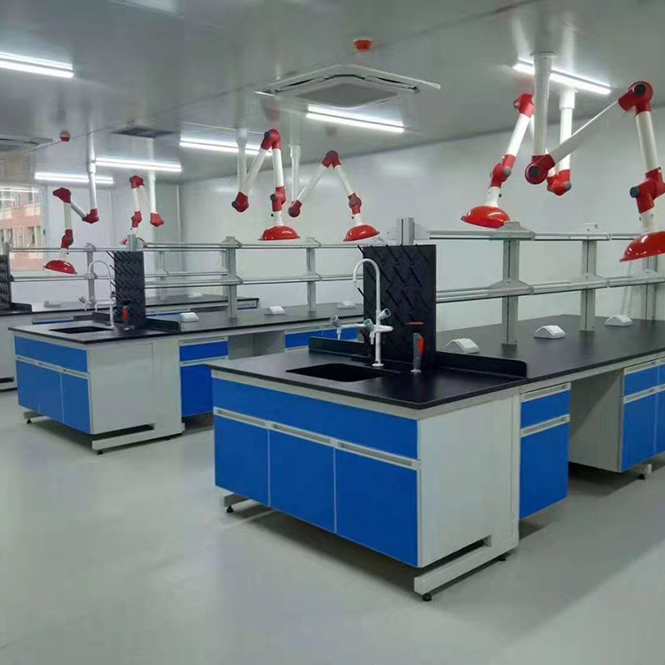Epoxy Coated Steel Frame And Wood Laboratory Worktable With Lab PP Sink 